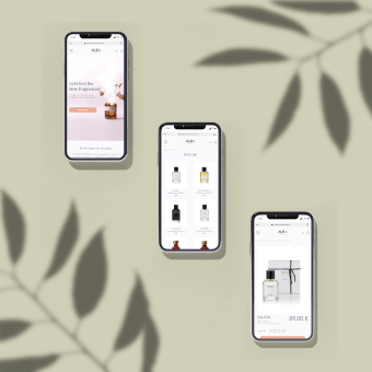 Aura website iPhone mockups